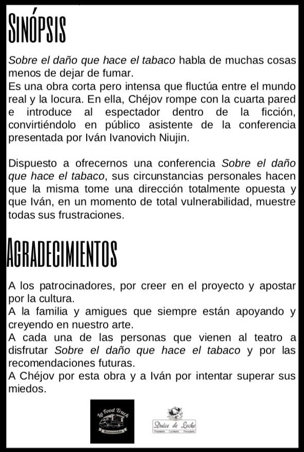 Teatro en Torrevieja: Sobre el daño que hace el tabaco