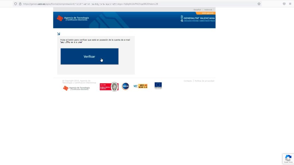 Verificar dirección de correo electrónico