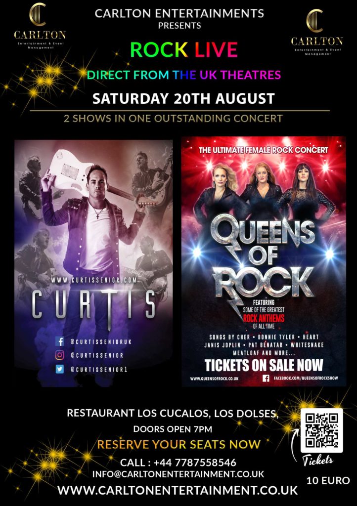 QUEENS OF ROCK Los Cucalos Orihuela Costa Carlton entertainment torreviejacom flyer