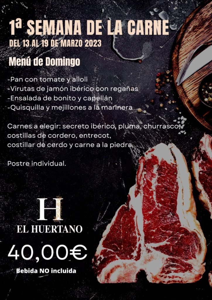 Semana Carne Mesón El Huertano Torrevieja menú domingo