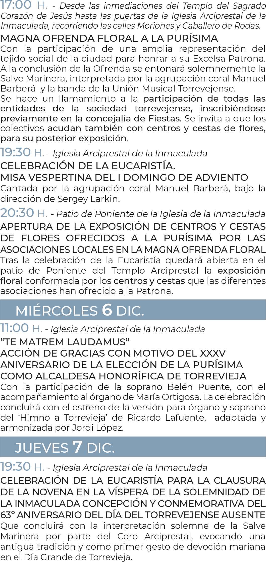 Programa-actos-religiosos-fiestas-patronales-Torrevieja-Ofrenda-floral-La-Purisima-2023
