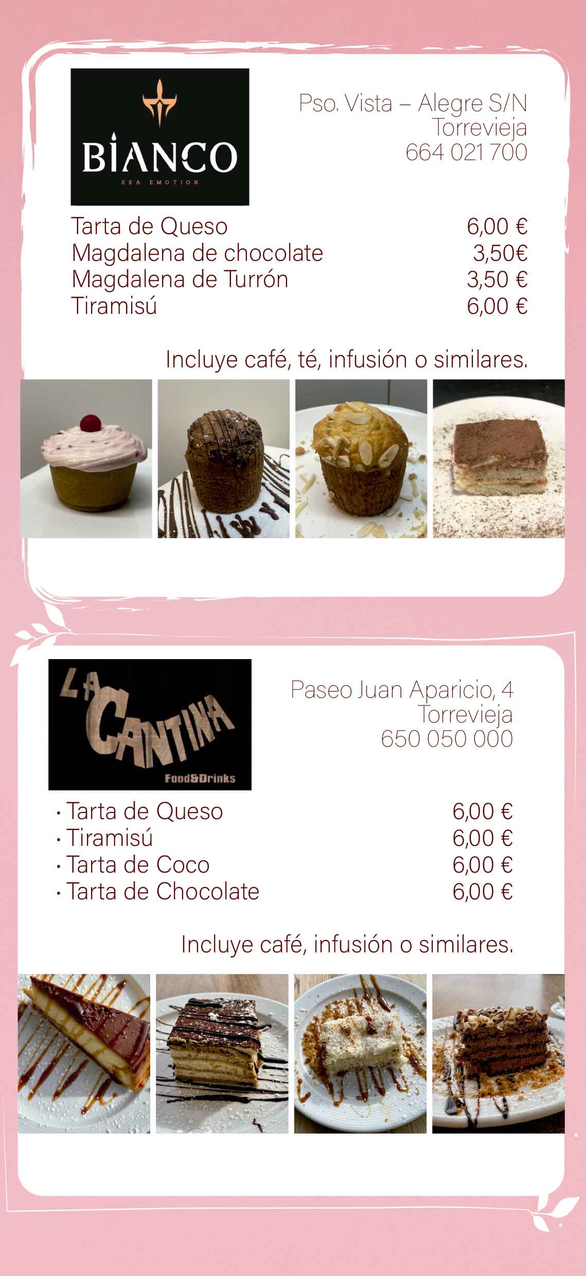 Boulangeries, confiseries et cafés à Torrevieja
