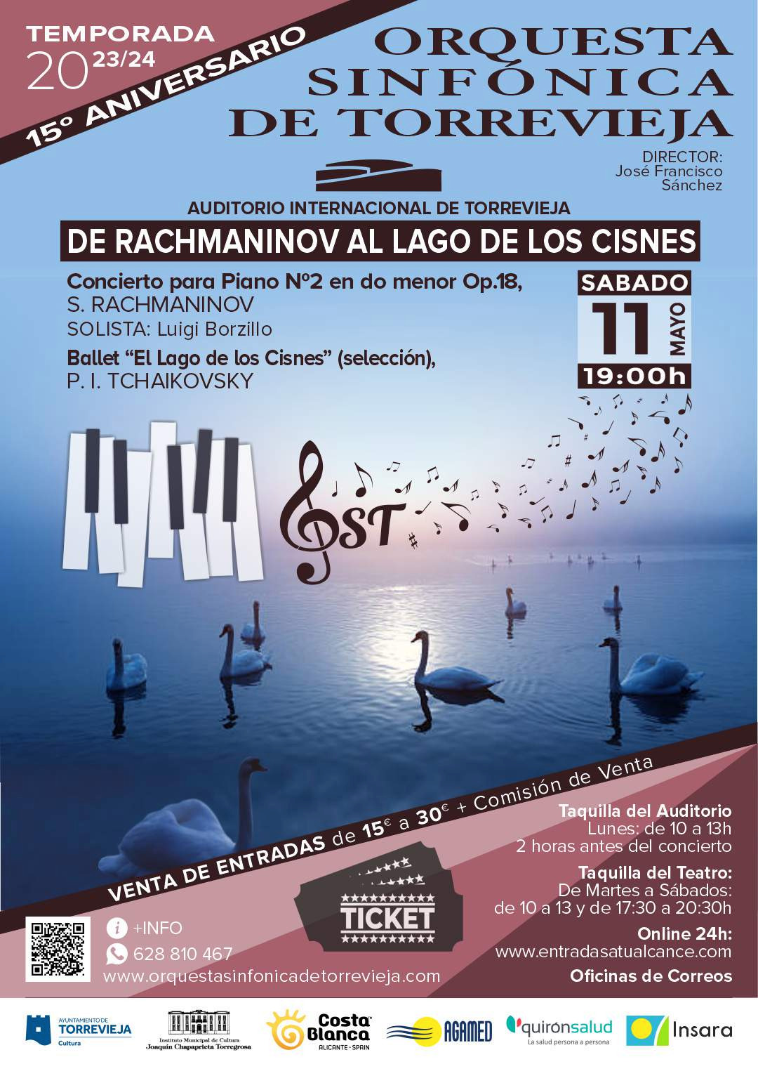 La Orquesta Sinfónica de Torrevieja ofrecerá un concierto el próximo 15 de mayo con motivo del 15 aniversario de su fundación