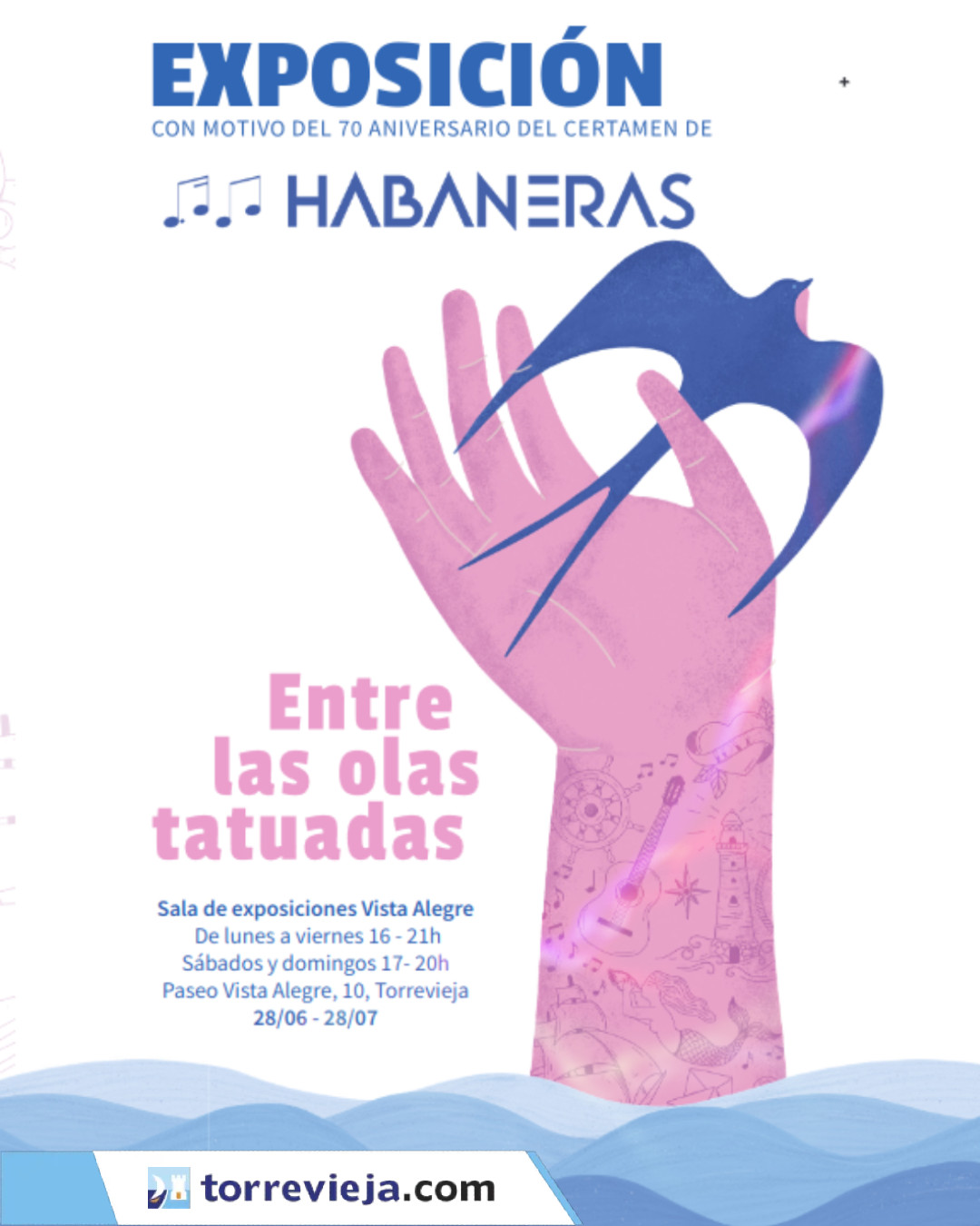 exposicion entre las olas tatuadas Torrevieja