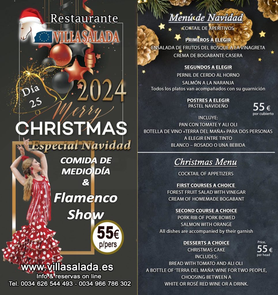 comida dia de navidad 2024 en Torrevieja Restaurante Villasalada