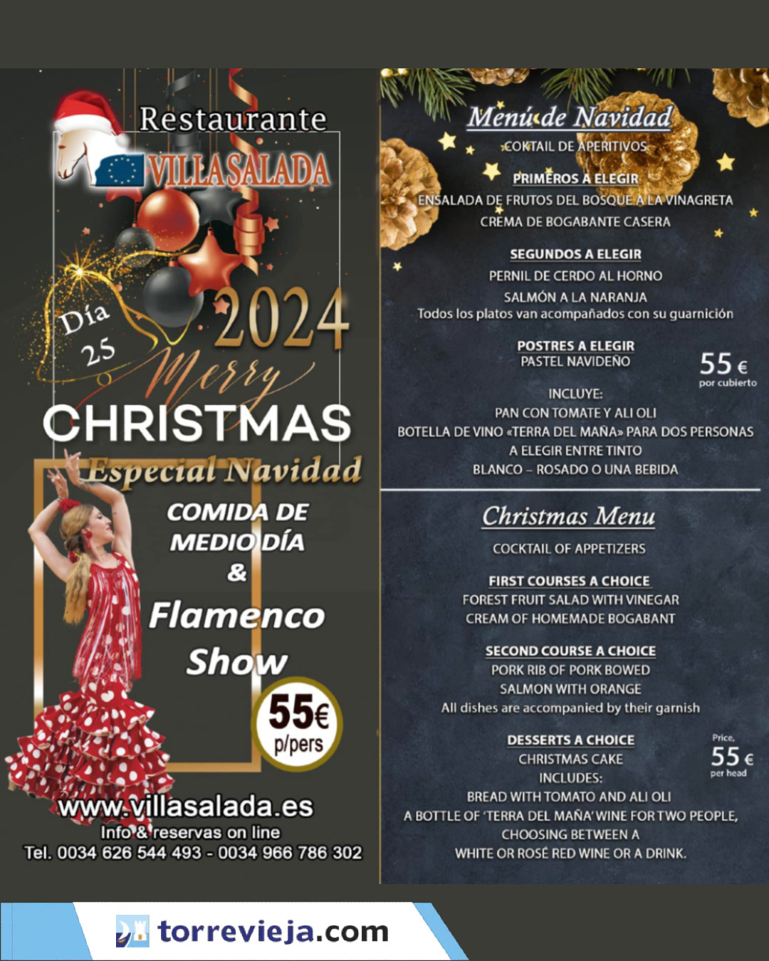 donde comer el día de navidad 2024 en Torrevieja