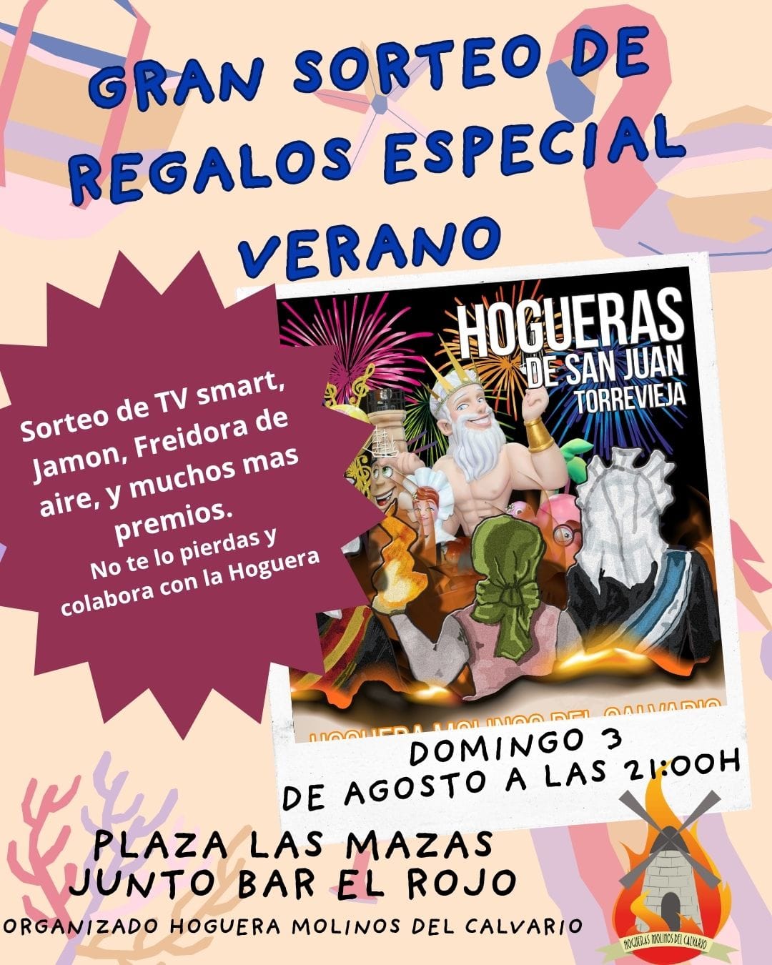 sorteo regalos hogueras Torrevieja agosto 2025