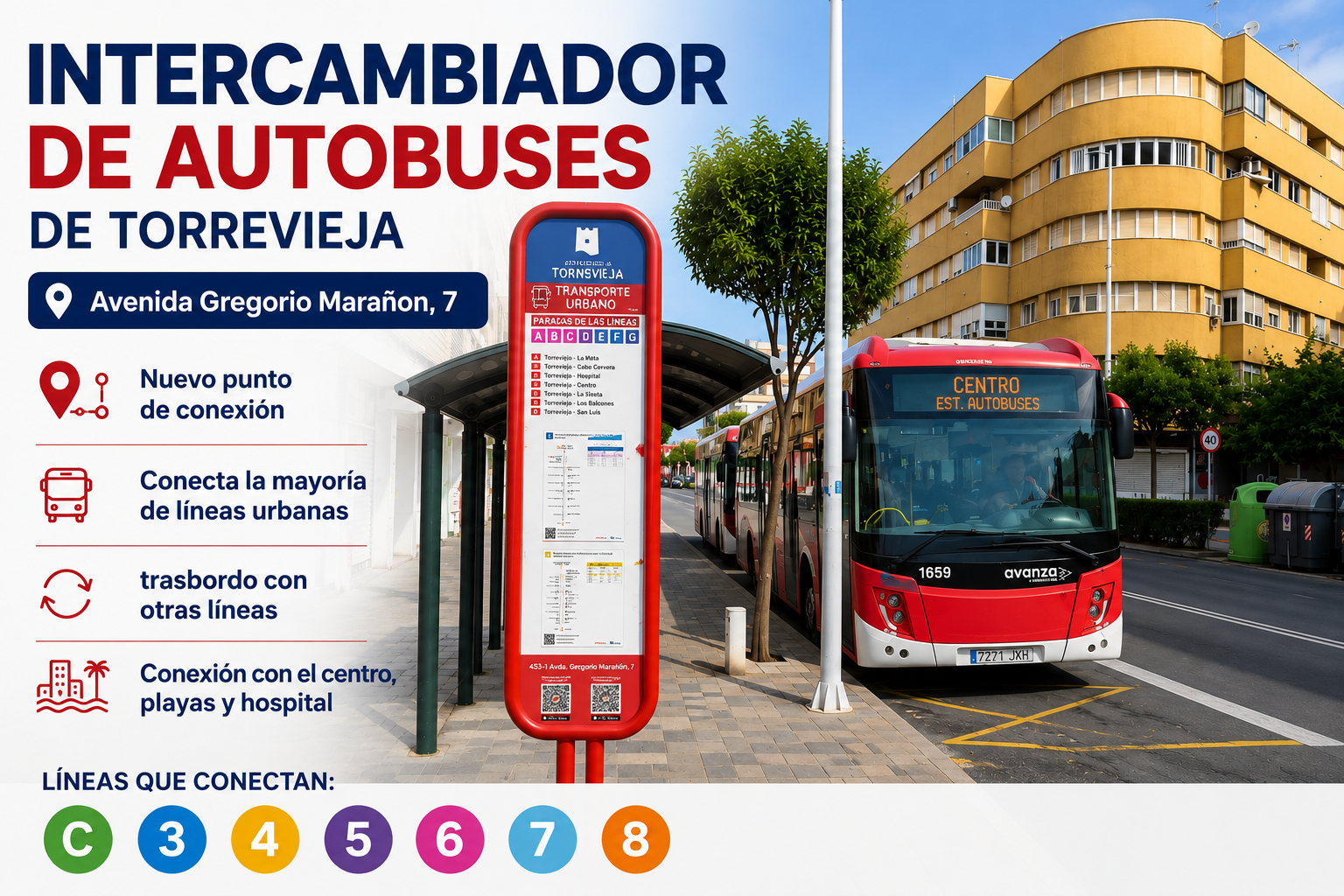 Intercambiador de autobuses Torrevieja Avenida Gregorio Marañon 7