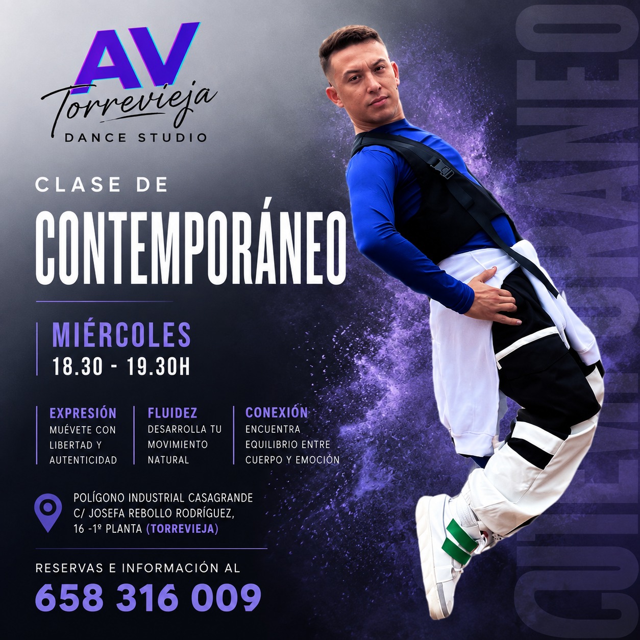 Clase de danza contemporánea en AV Torrevieja Dance Studio