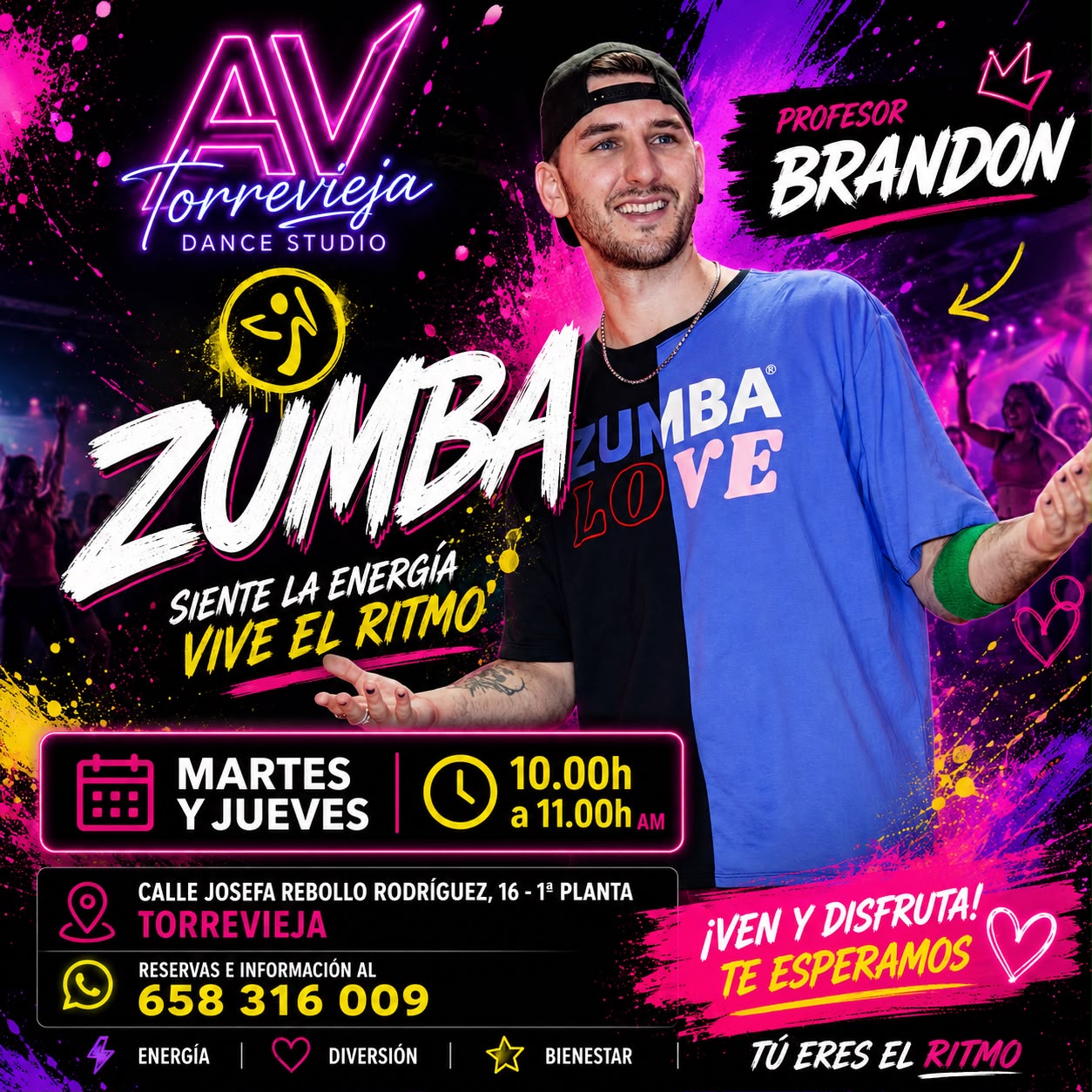 Clase de zumba para adultos en AV Torrevieja Dance Studio