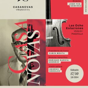 Cartel del concierto Las Ocho Estaciones de Casanovas Orquesta en el Teatro Municipal de Torrevieja, 17 de octubre de 2026