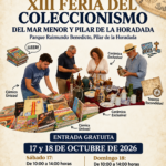 Cartel vertical de la XIII Feria del Coleccionismo del Mar Menor y Pilar de la Horadada, 17 y 18 de octubre de 2026
