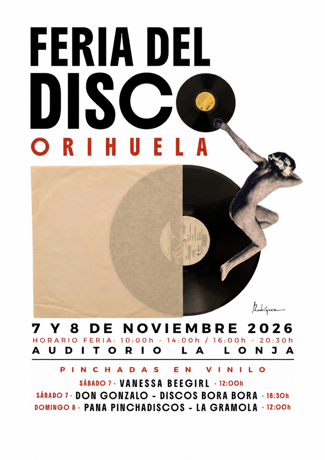 Affisch från Orihuela Record Fair, 7 och 8 november 2026 i La Lonja Auditorium