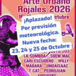 Cartel del I Festival de Arte Urbano de Rojales 2026 aplazado por previsión meteorológica, nueva fecha del 23 al 25 de octubre