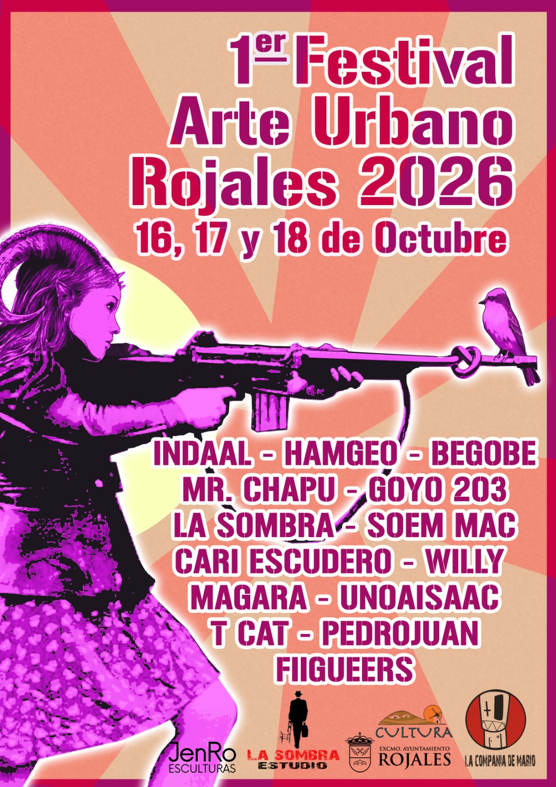 Cartel del I Festival de Arte Urbano de Rojales, del 16 al 18 de octubre de 2026
