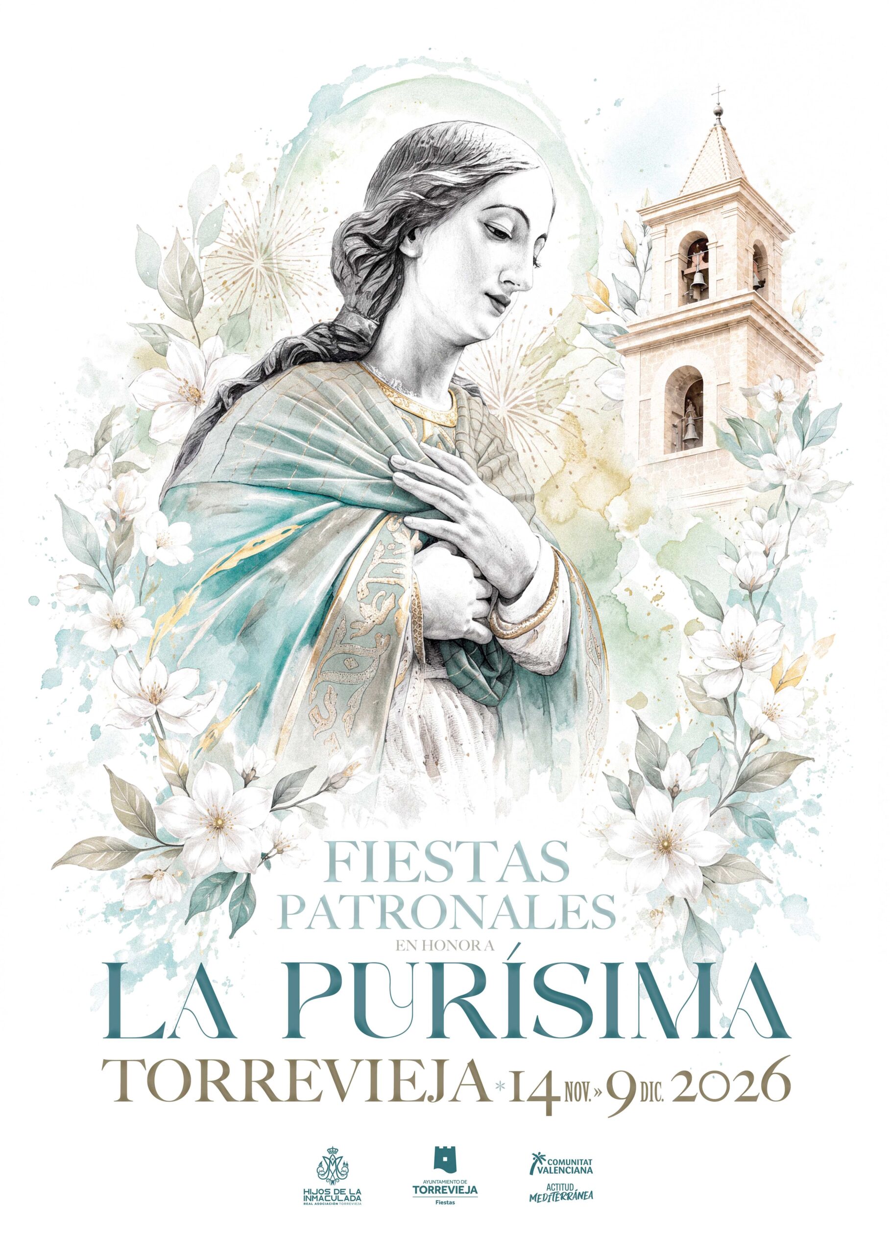 Cartel de las Fiestas Patronales de Torrevieja 2026 en honor a la Purísima, del 14 de noviembre al 9 de diciembre
