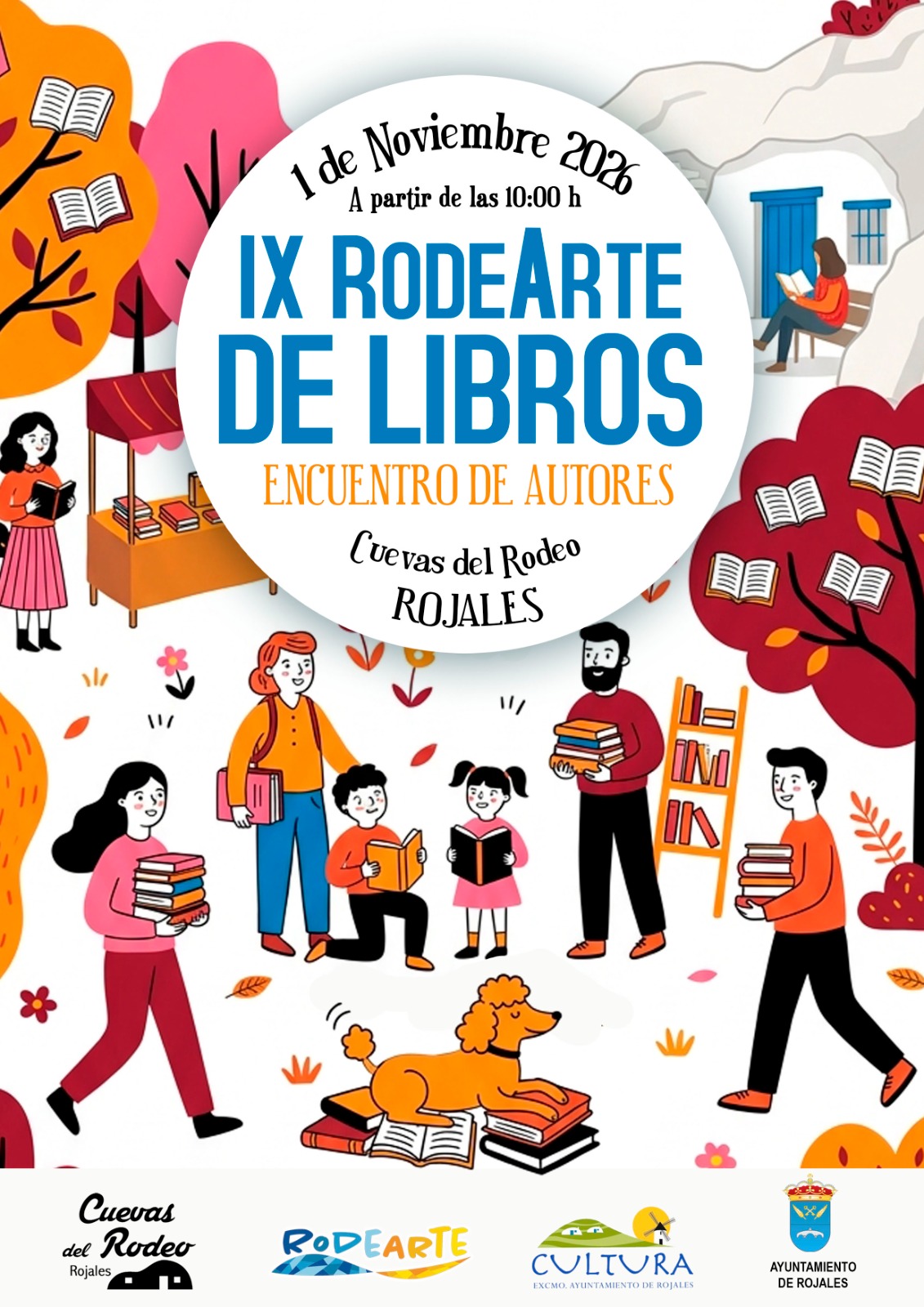 Cartel del IX Rodearte de Libros en las Cuevas del Rodeo de Rojales, 1 de noviembre de 2026
