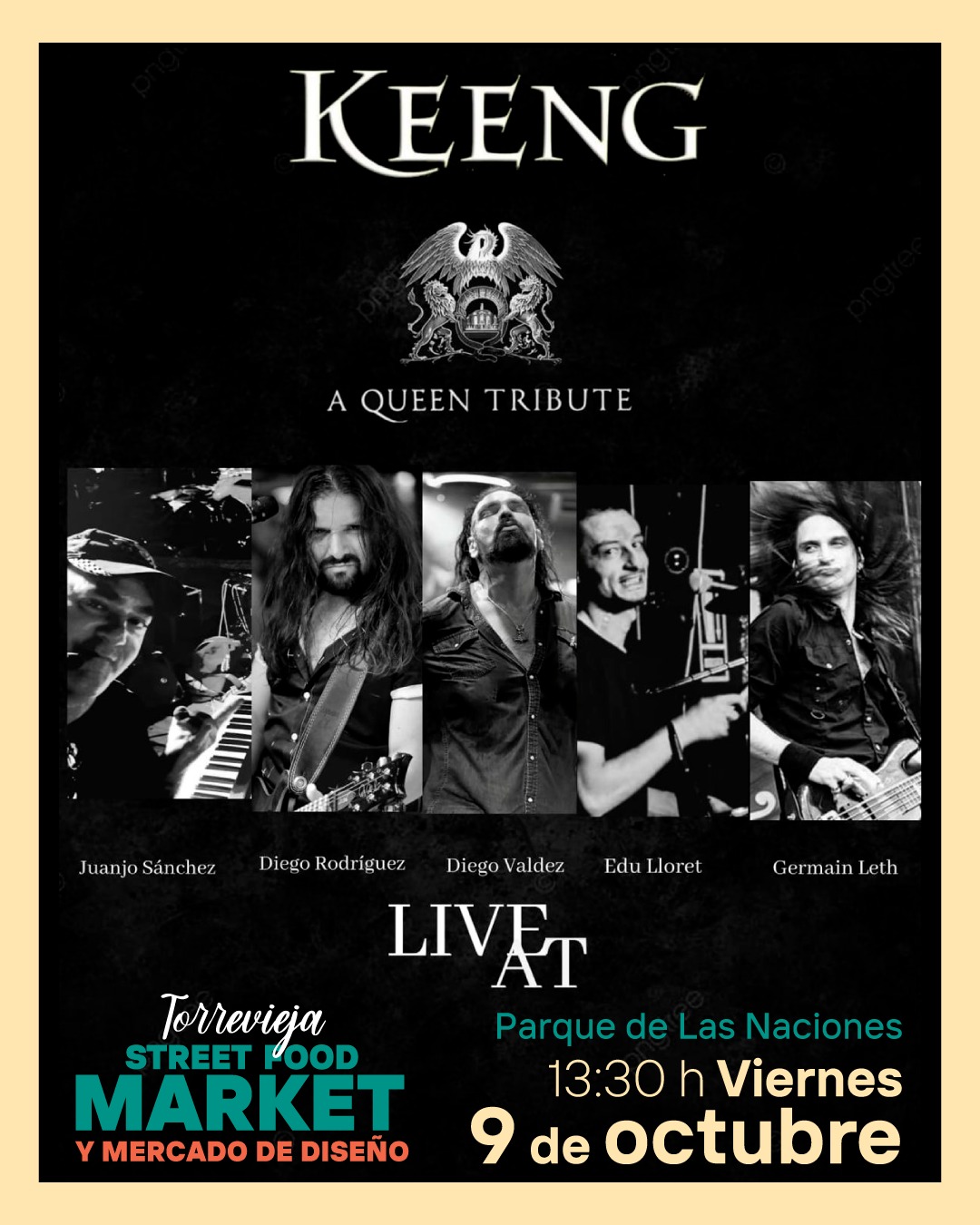 Keeng, tributo a Queen, en Torrevieja Street Food Market el 9 de octubre