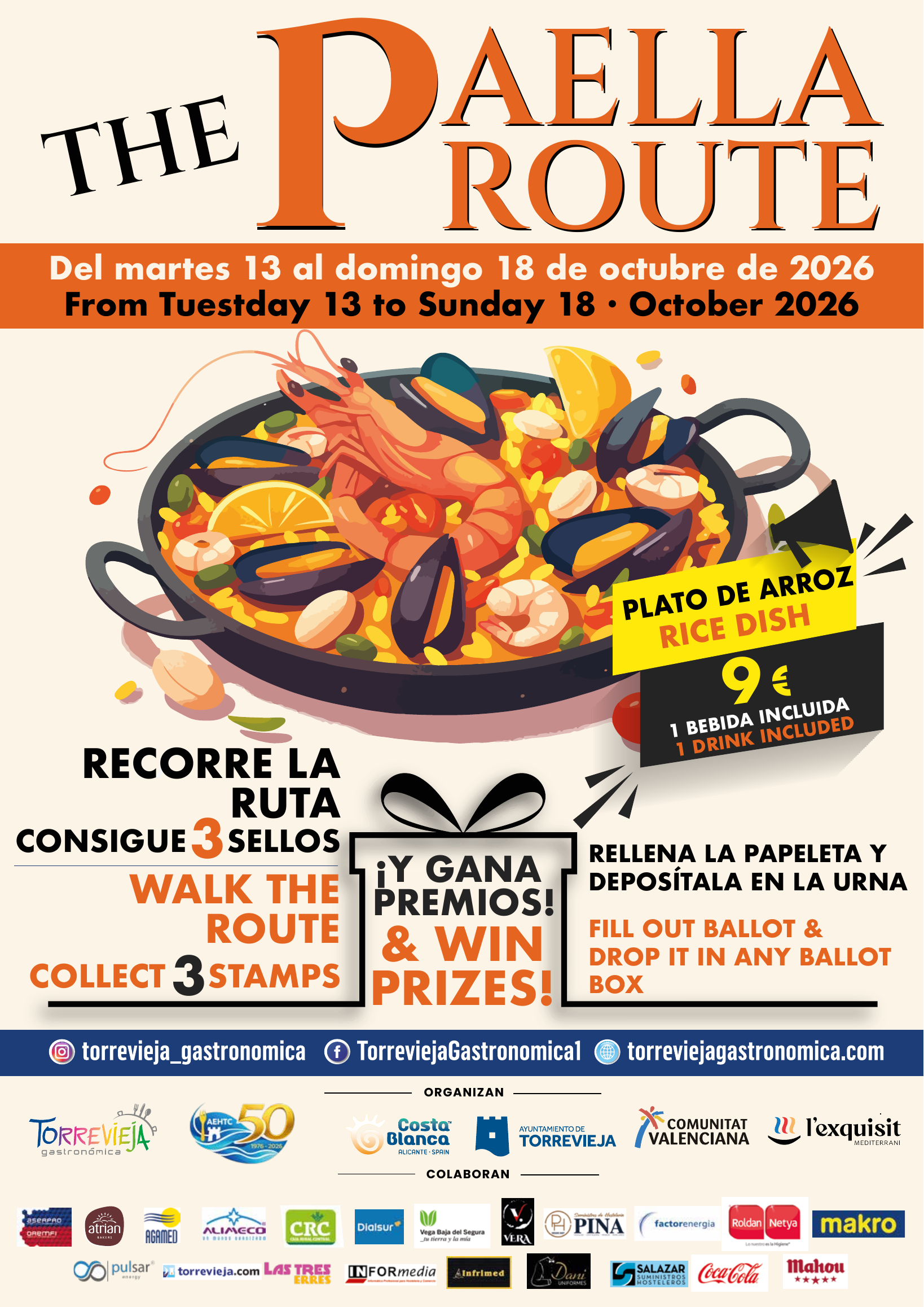 Paella Route 2026:n juliste Torreviejassa